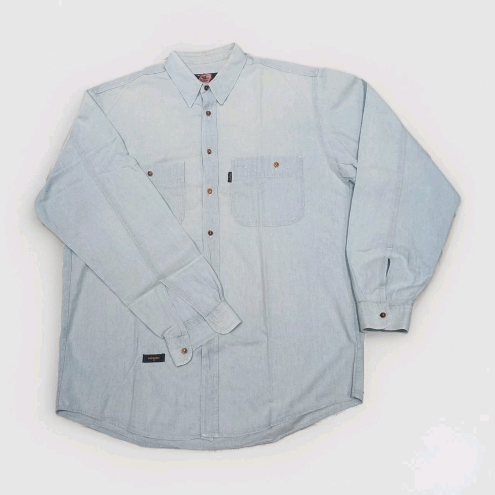Valentino Jeans Mens Shirt Button Up Long Sleeve Cotton Blue Size It 41 / US Lg